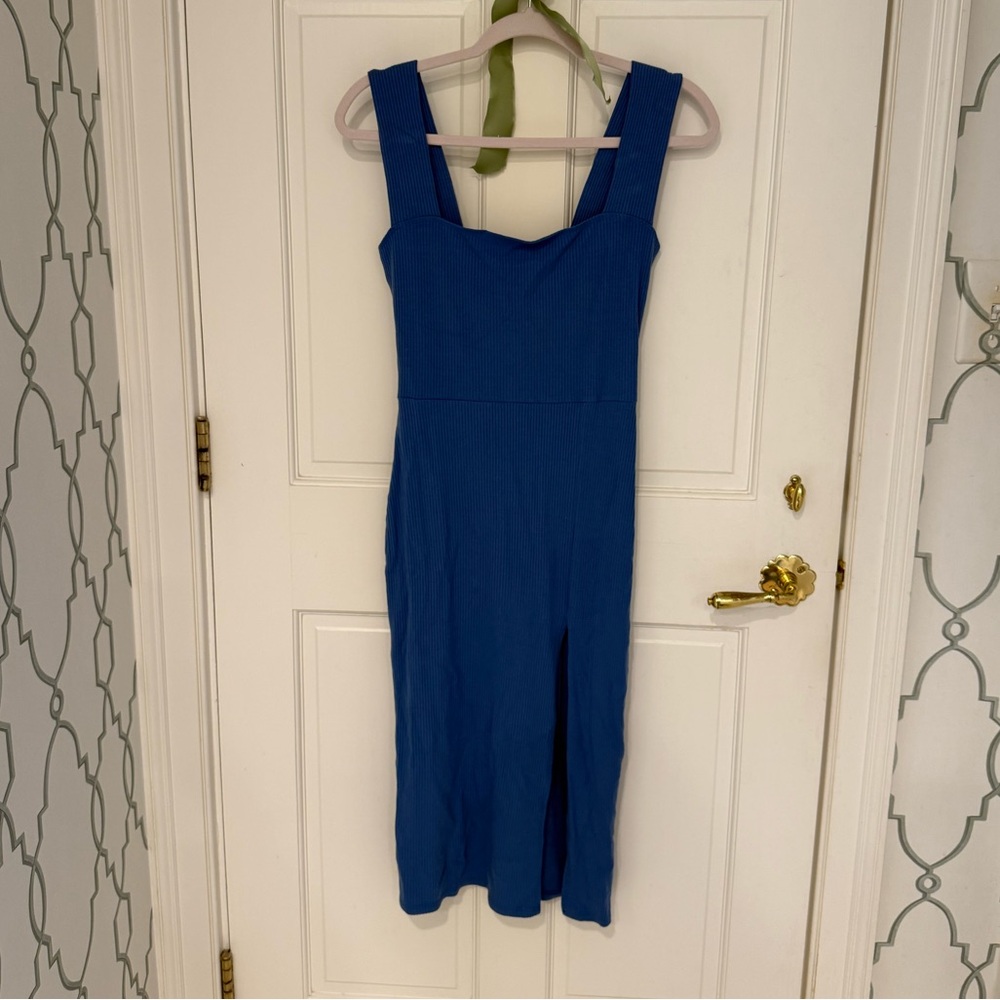 Blue Reformation midi bodycon dress